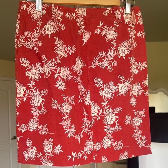 Loft floral red midi stretchy skirt - Picture 6 of 6